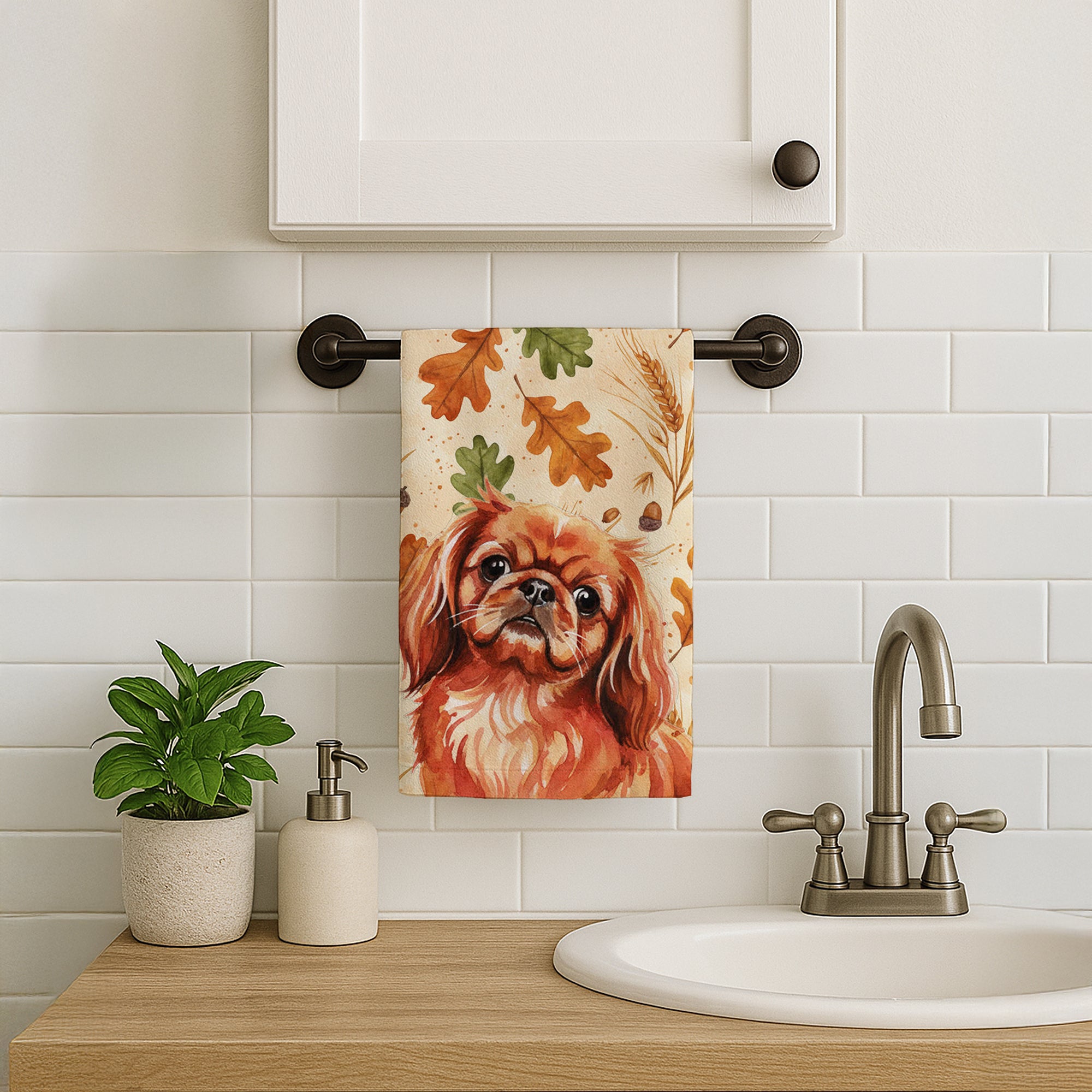 Caroline's Treasures Red Pekingese Heirloom Fall Kitchen Towel