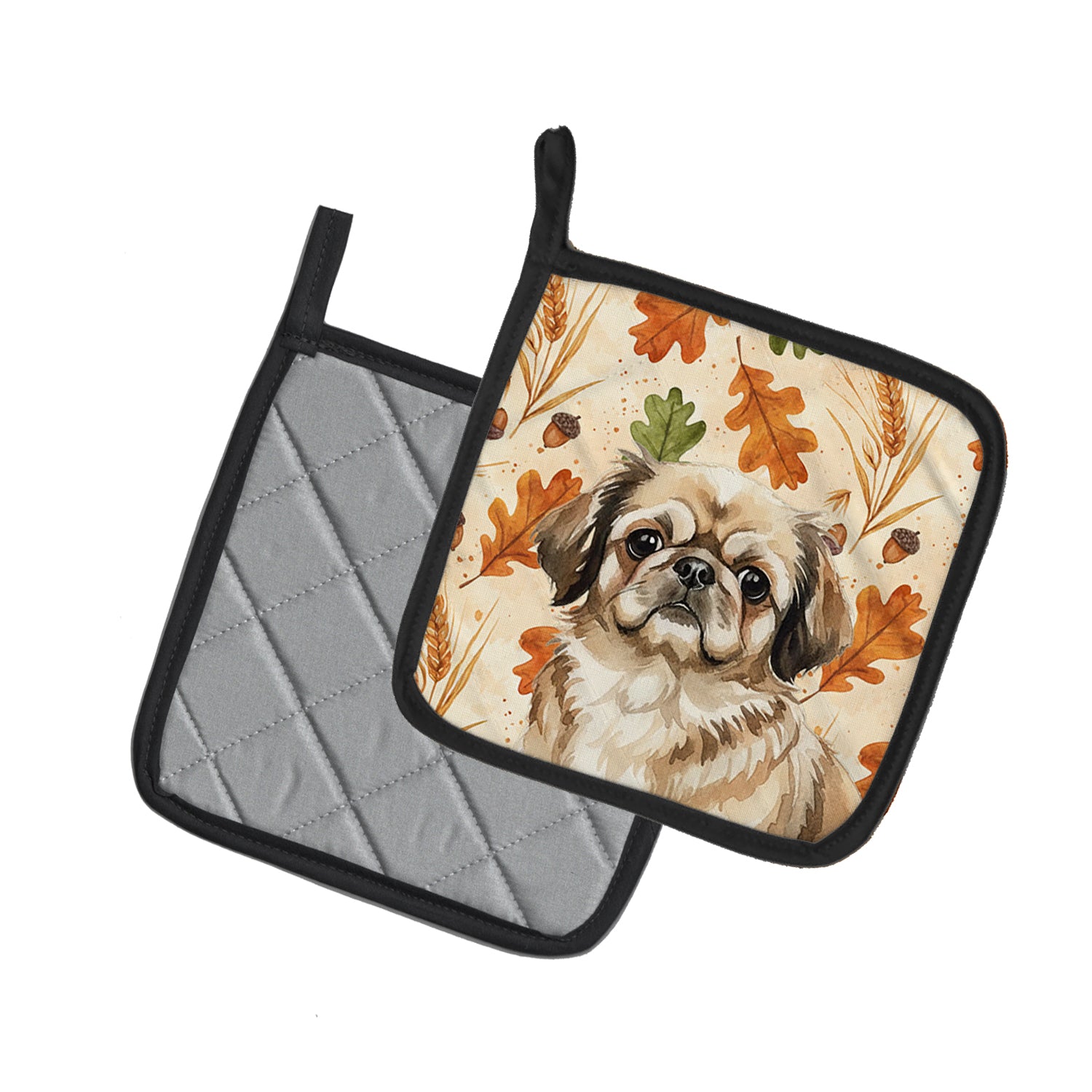 Caroline's Treasures Sable Pekingese Heirloom Fall Pair of Pot Holders