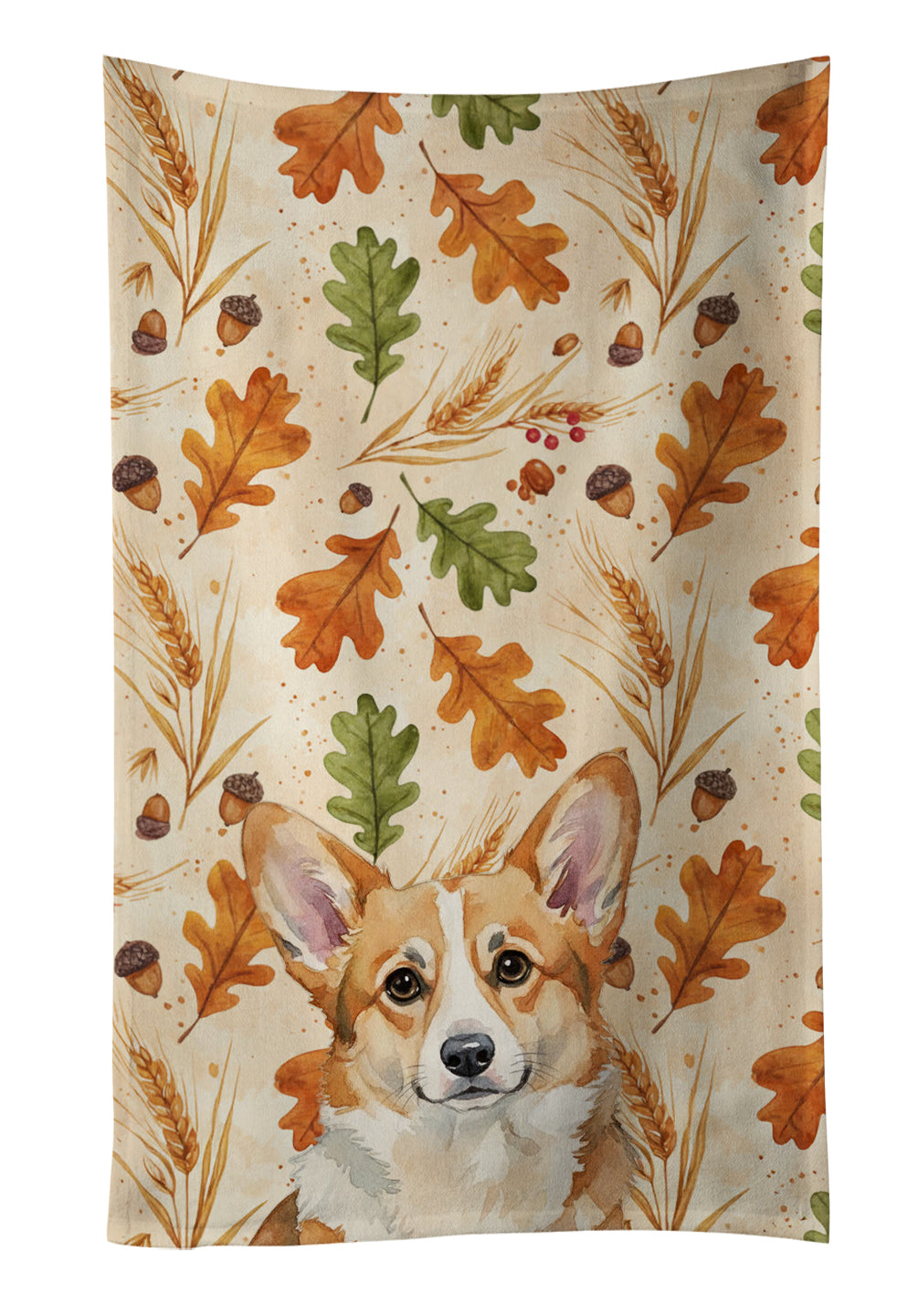 Caroline's Treasures Corgi Heirloom Fall Kitchen Towel