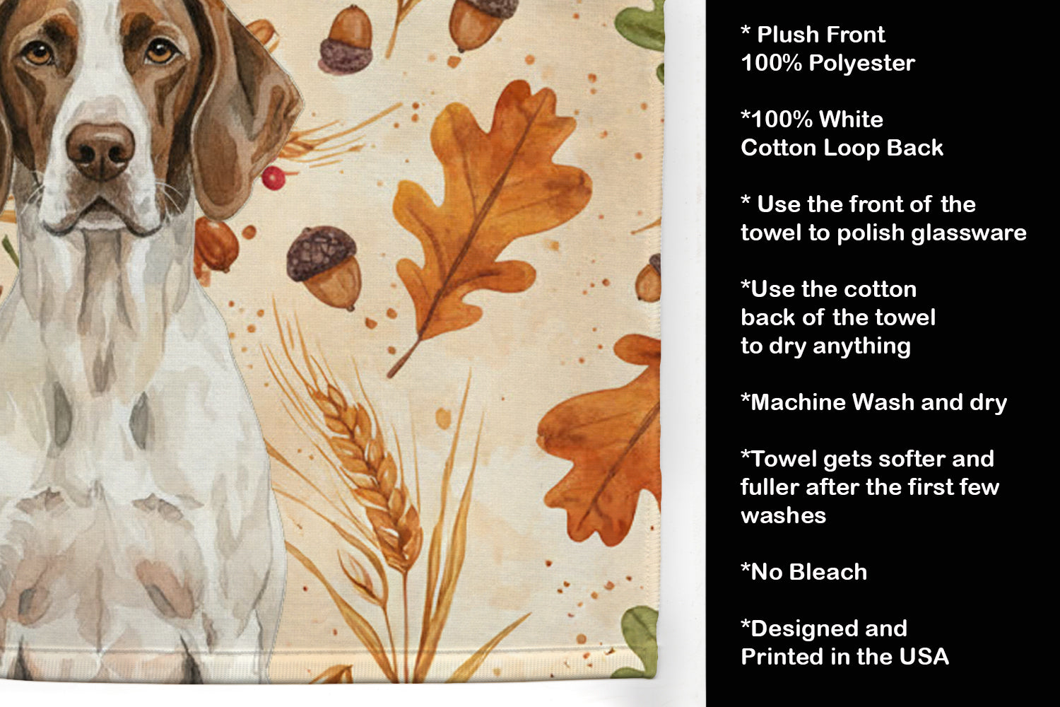 Caroline's Treasures Liver and White Pointer Heirloom Fall Kitchen Towel