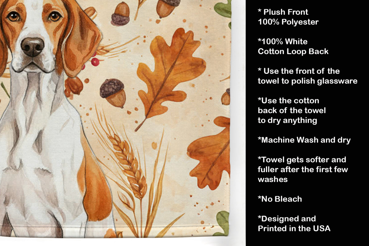 Caroline's Treasures Orange and White Pointer Heirloom Fall Kitchen Towel