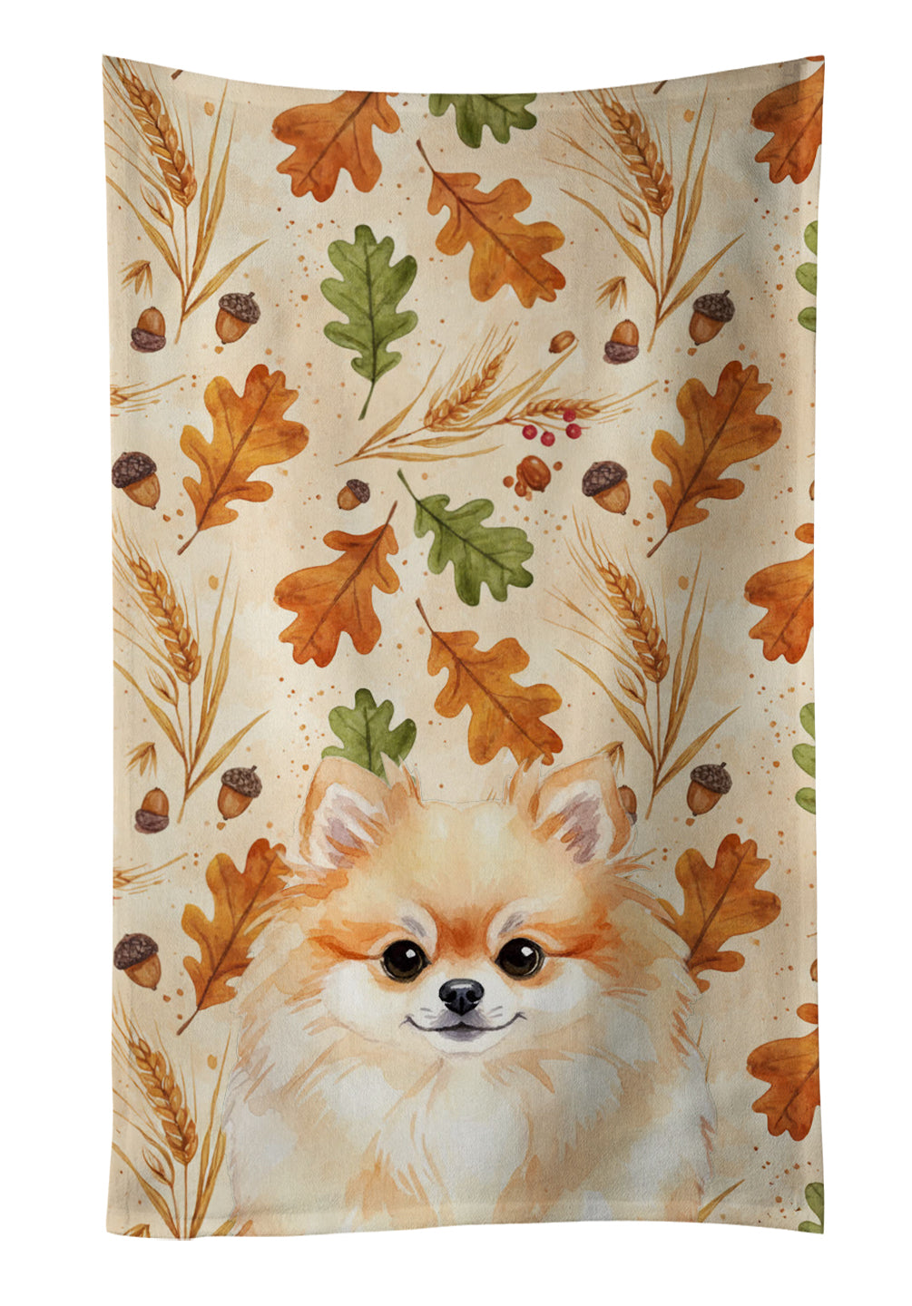 Caroline's Treasures Pomeranian Heirloom Fall Kitchen Towel