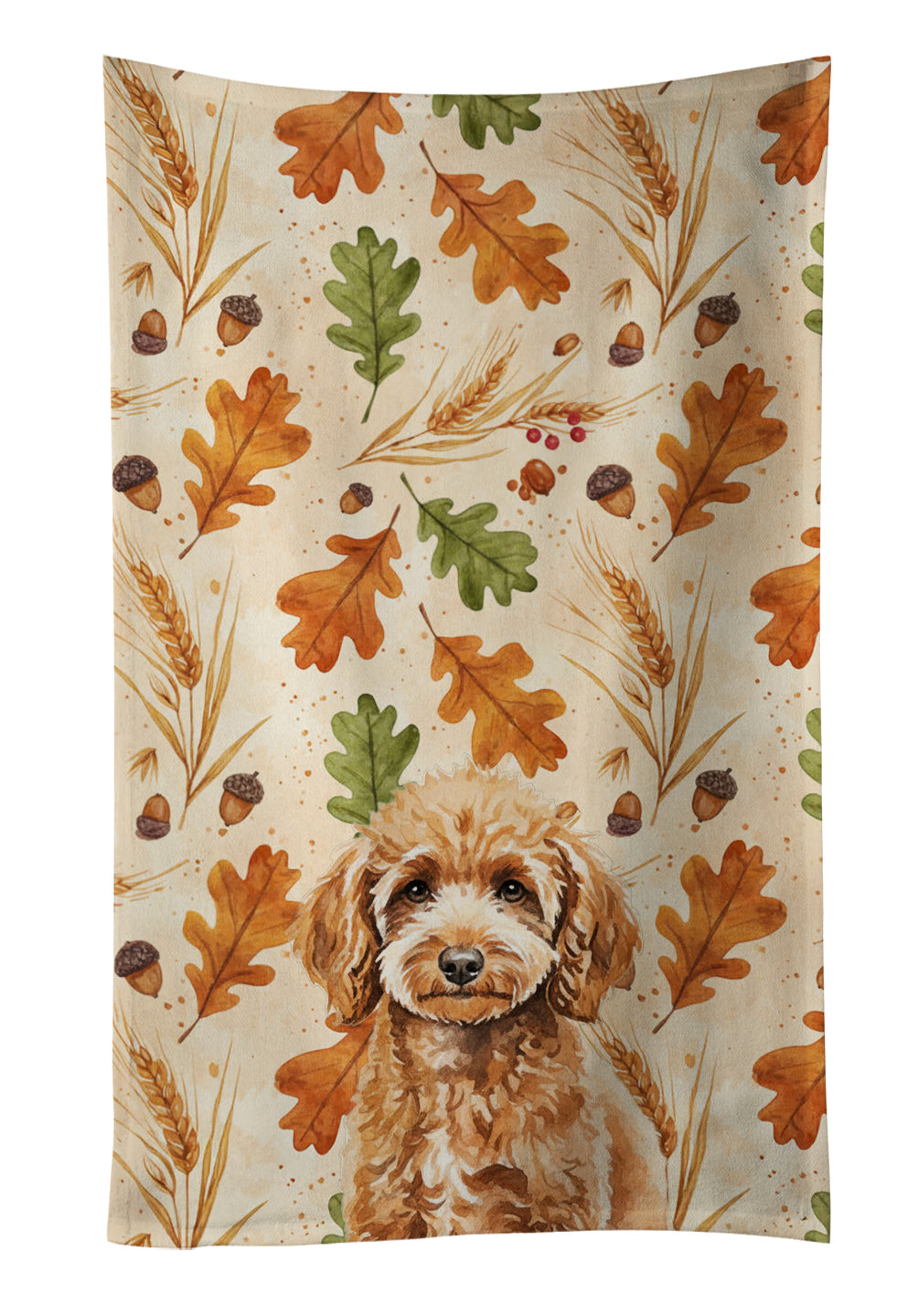 Caroline's Treasures Miniature Apricot Poodle Heirloom Fall Kitchen Towel