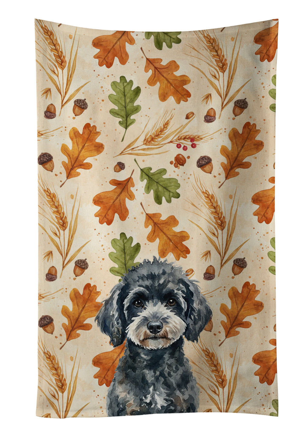 Caroline's Treasures Miniature Black Poodle Heirloom Fall Kitchen Towel