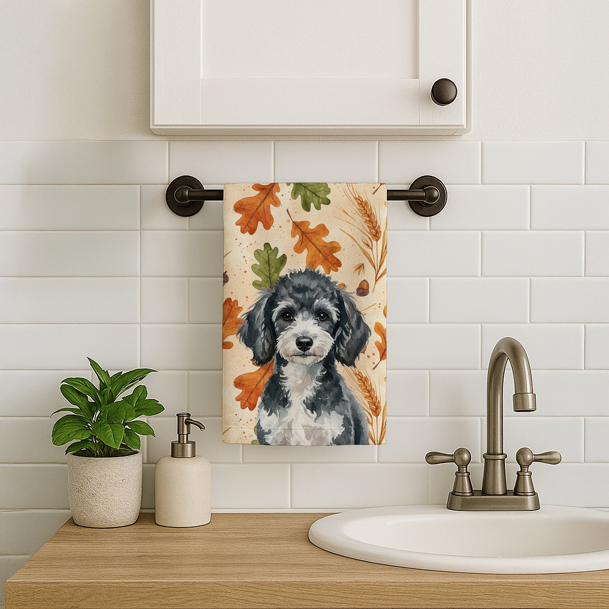 Caroline's Treasures Miniature Parti Poodle Heirloom Fall Kitchen Towel