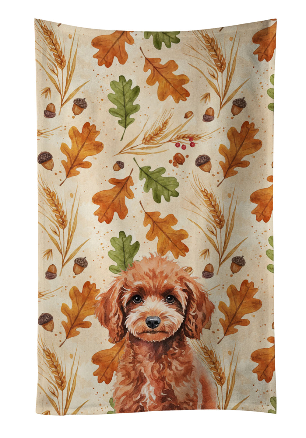 Caroline's Treasures Miniature Red Poodle Heirloom Fall Kitchen Towel