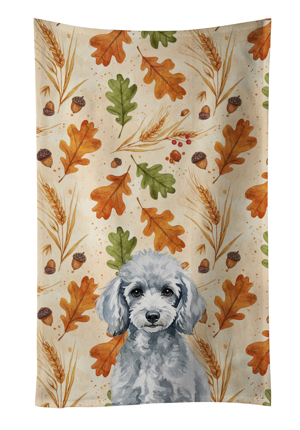 Caroline's Treasures Miniature Silver Poodle Heirloom Fall Kitchen Towel