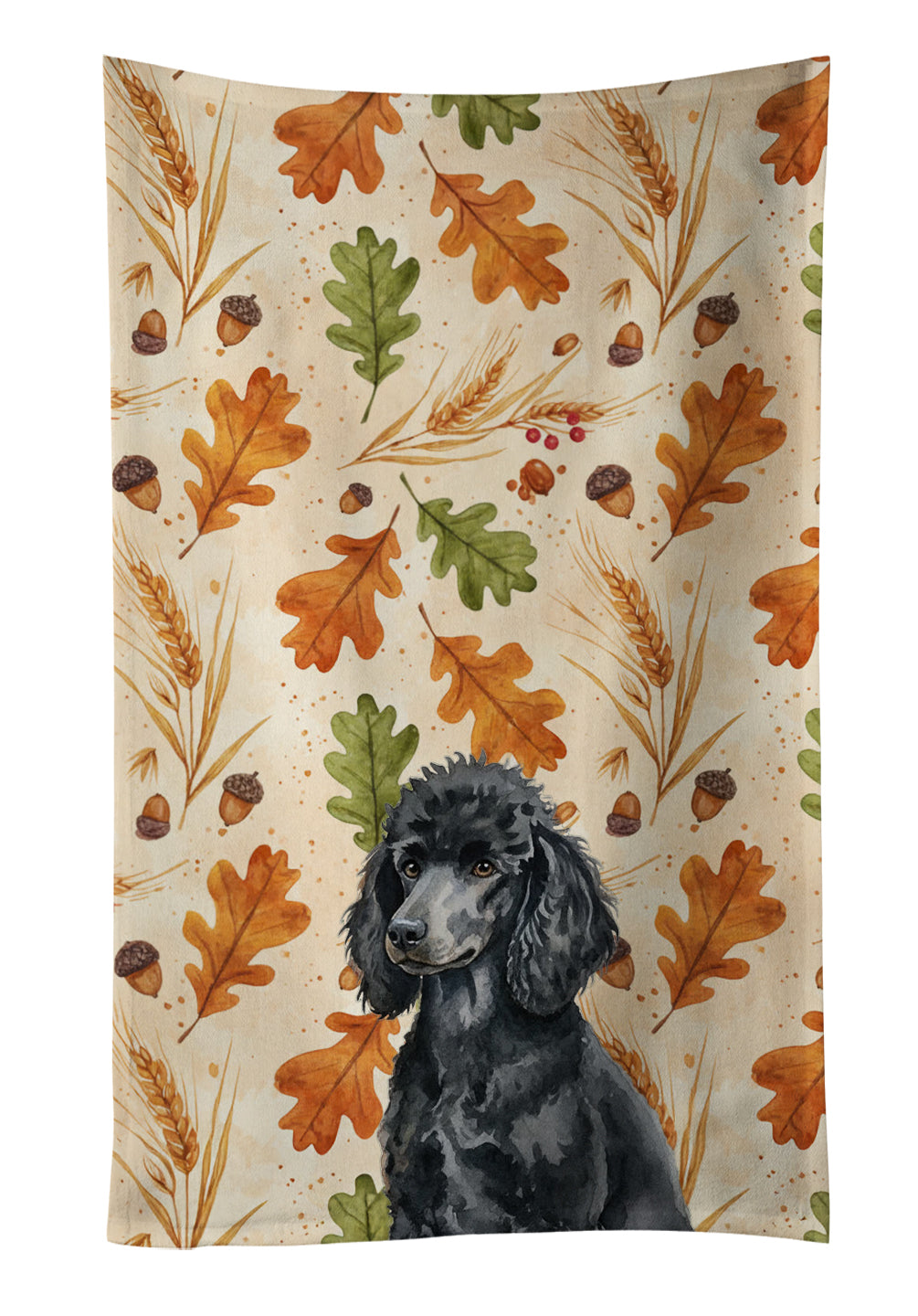 Caroline's Treasures Standard Black Poodle Heirloom Fall Kitchen Towel