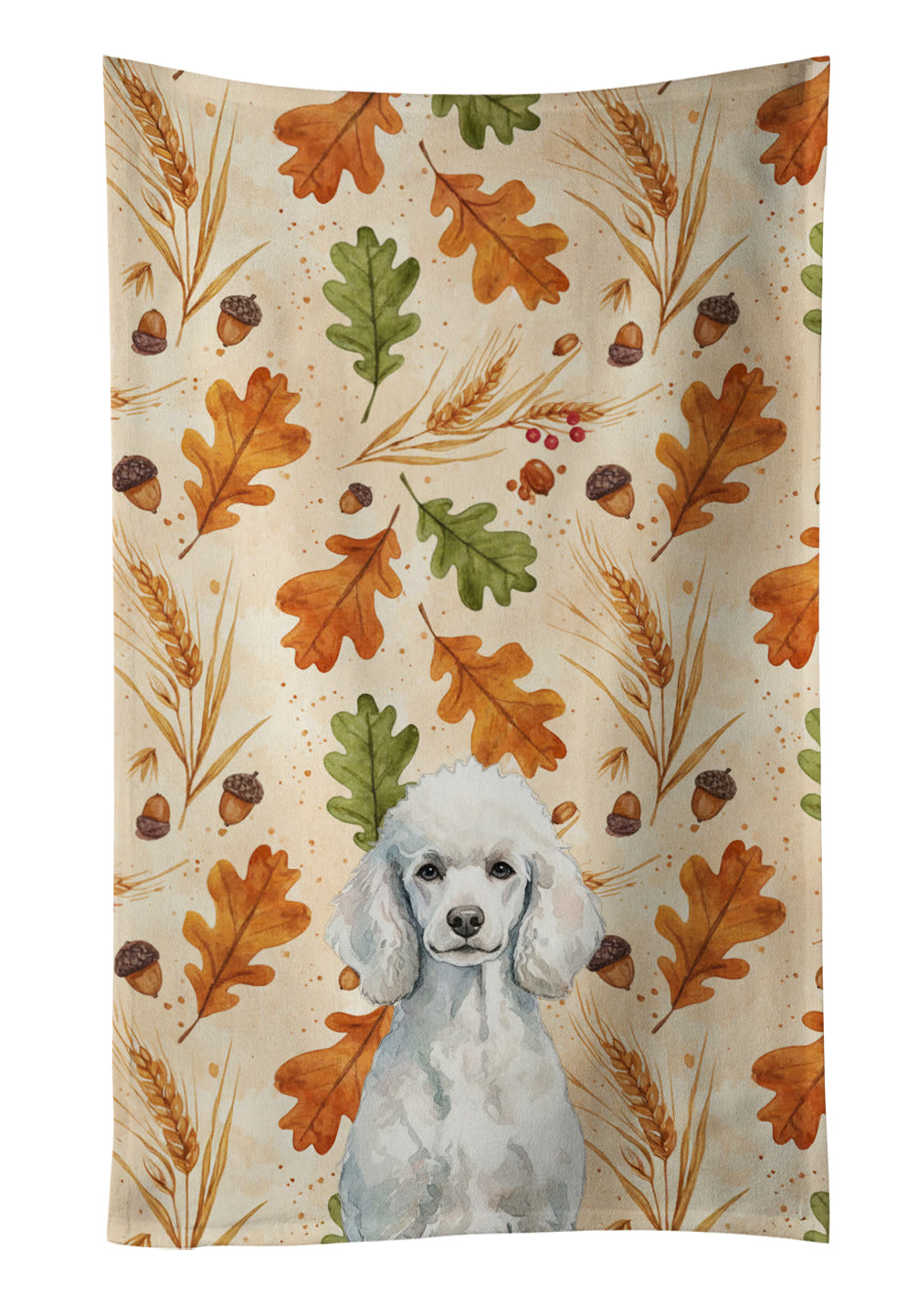Caroline's Treasures Standard White Poodle Heirloom Fall Kitchen Towel