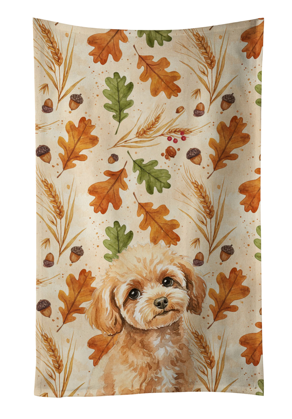 Caroline's Treasures Toy Apricot Poodle Heirloom Fall Kitchen Towel