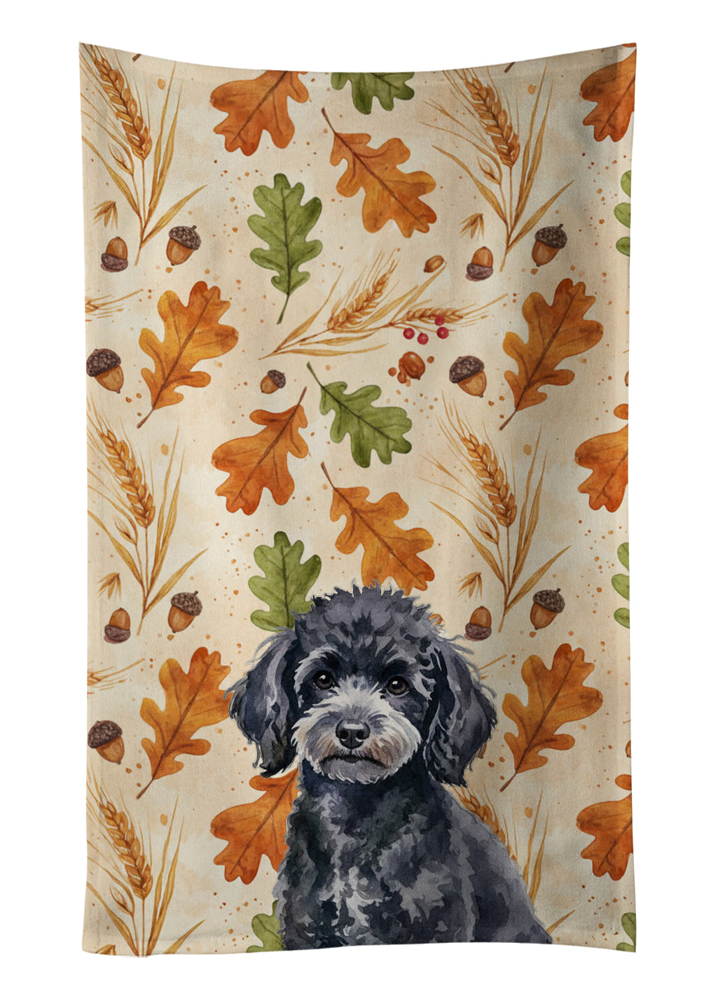 Caroline's Treasures Toy Black Poodle Heirloom Fall Kitchen Towel