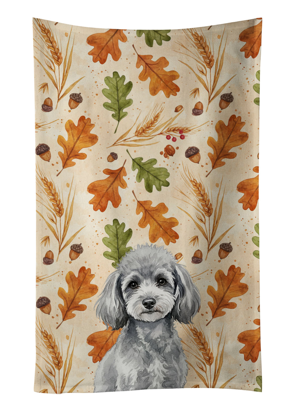 Caroline's Treasures Toy Silver Poodle Heirloom Fall Kitchen Towel