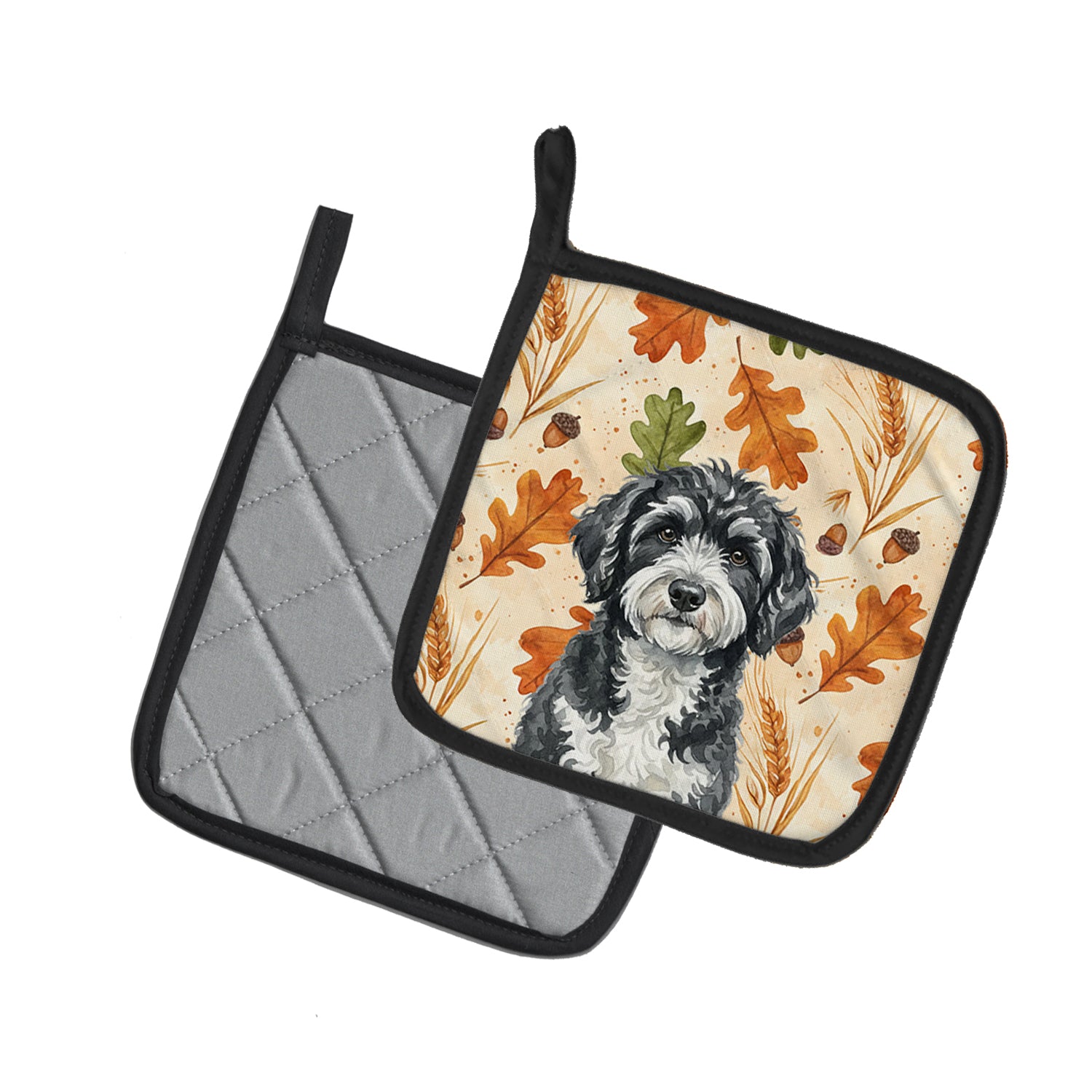 Caroline's Treasures Portuguese Water Dog Heirloom Fall Pair of Pot Holders