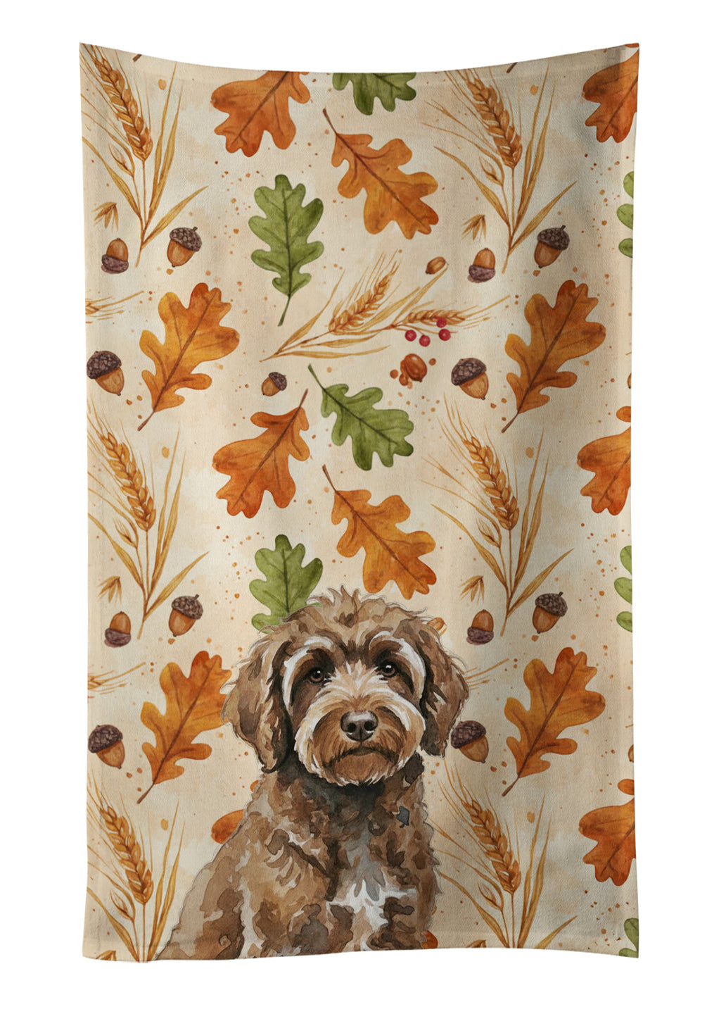 Caroline's Treasures Brown Portuguese Water Dog Heirloom Fall Kitchen Towel