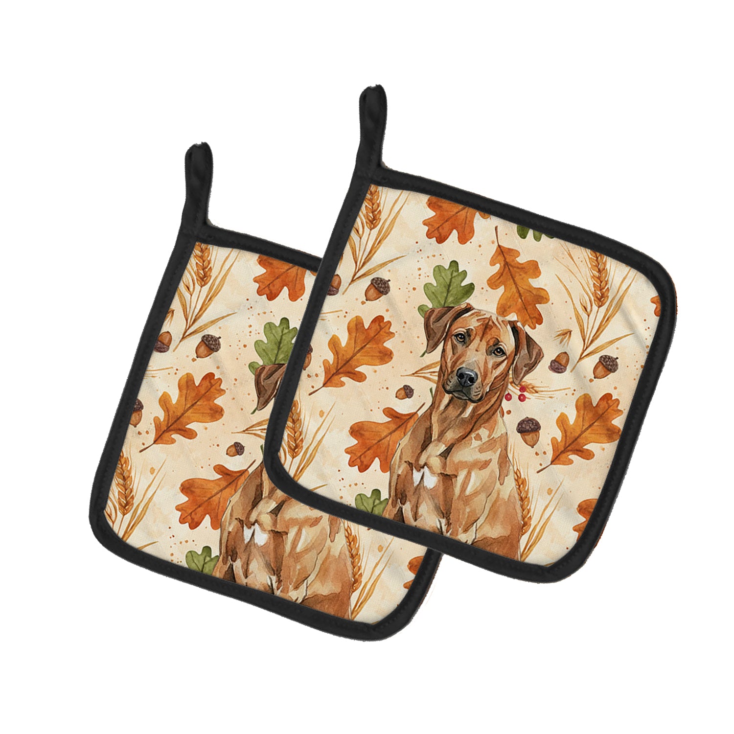 Caroline's Treasures Rhodesian Ridgeback Heirloom Fall Pair of Pot Holders