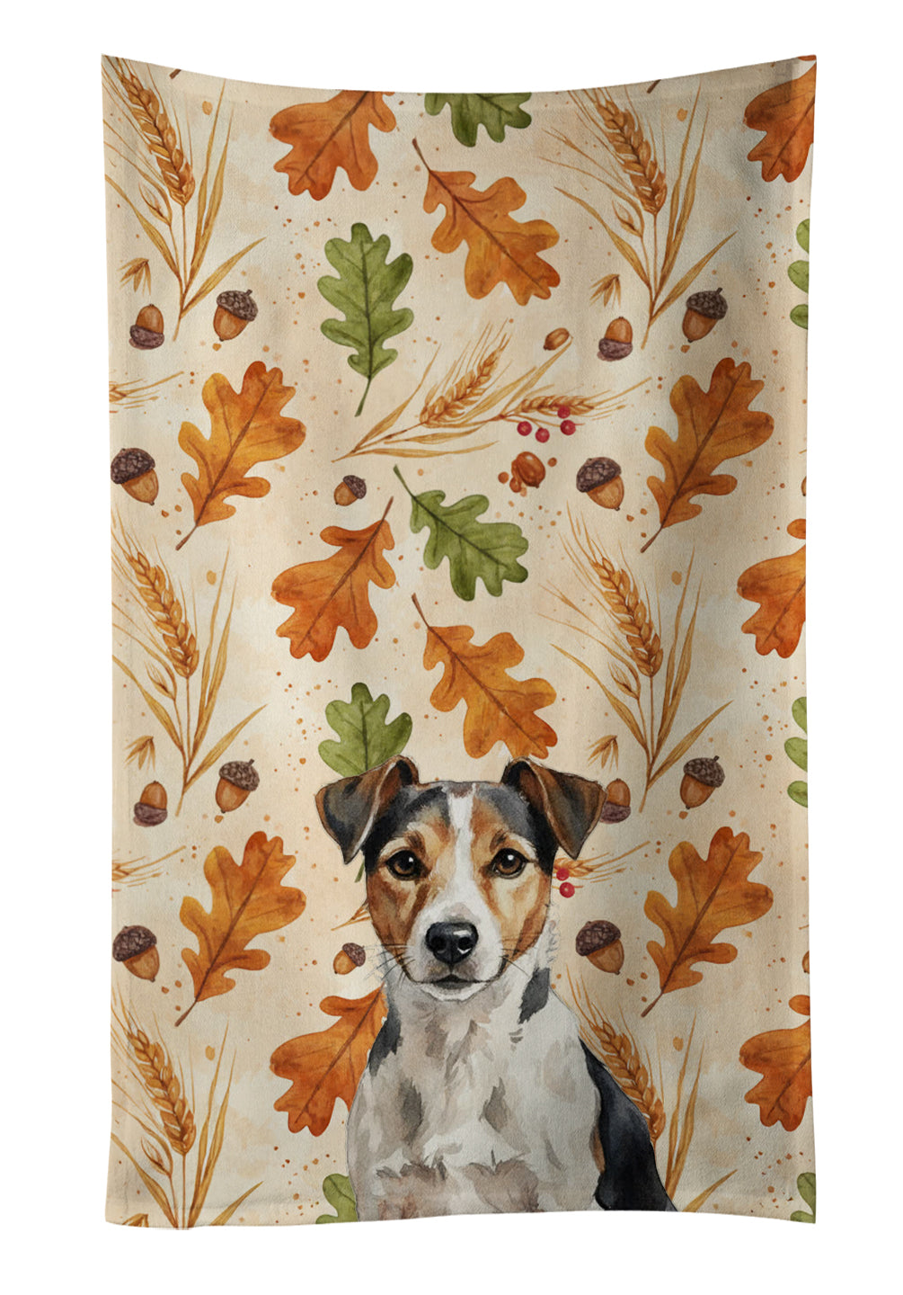Caroline's Treasures Tricolor Russell Terrier Heirloom Fall Kitchen Towel