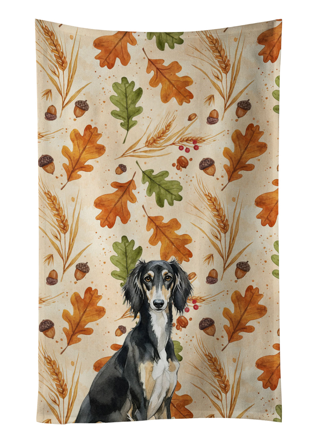 Caroline's Treasures Black and Tan Saluki Heirloom Fall Kitchen Towel
