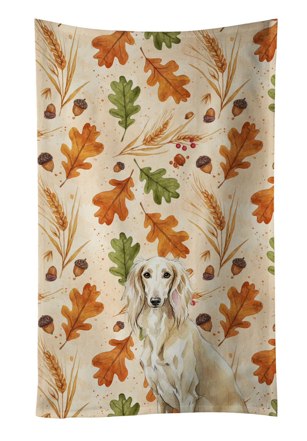 Caroline's Treasures Cream Saluki Heirloom Fall Kitchen Towel