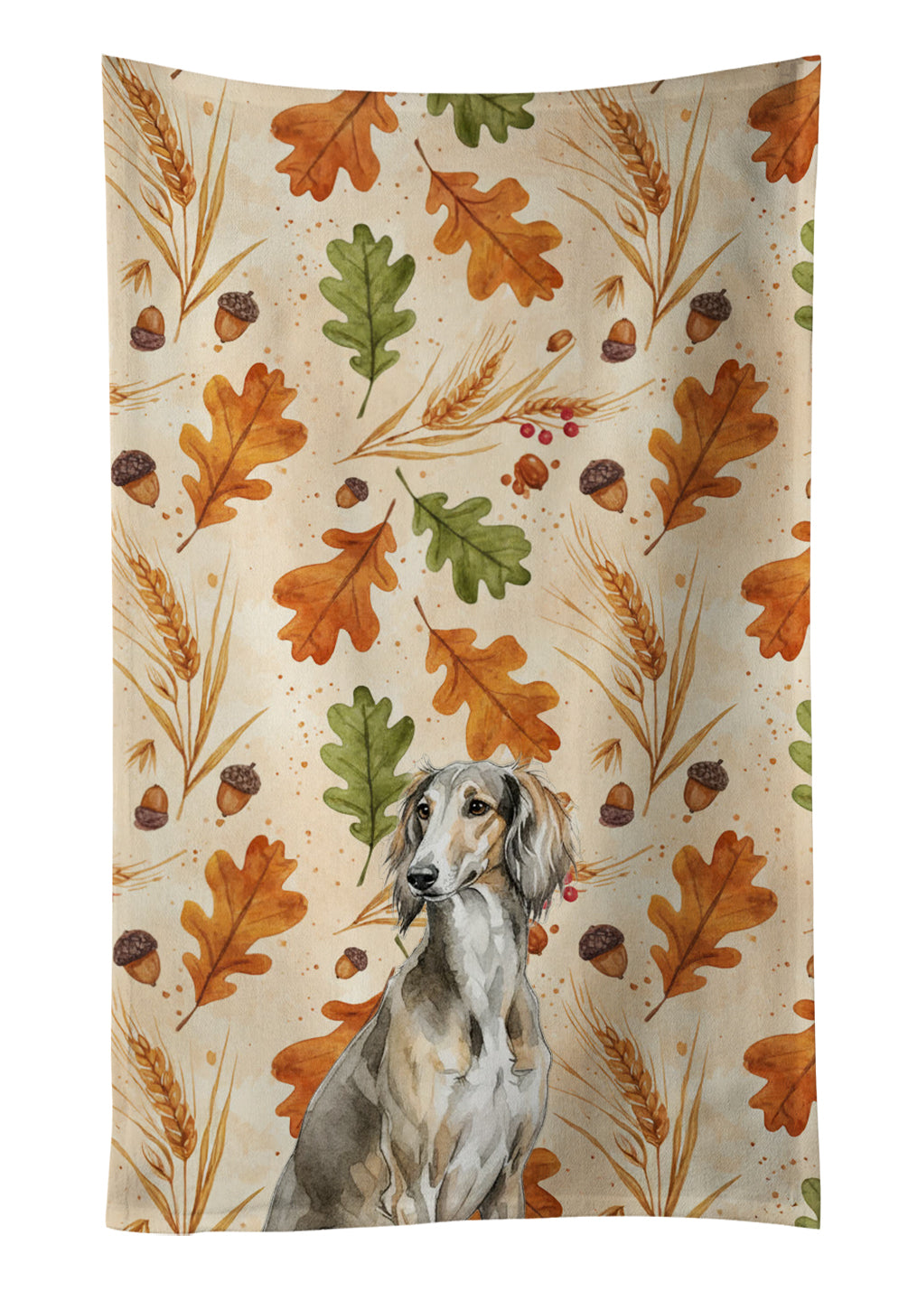 Caroline's Treasures Grizzle Saluki Heirloom Fall Kitchen Towel