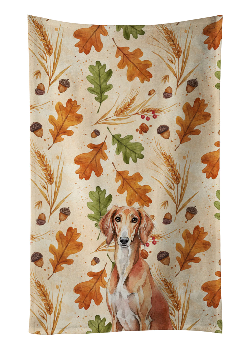 Caroline's Treasures Red Saluki Heirloom Fall Kitchen Towel