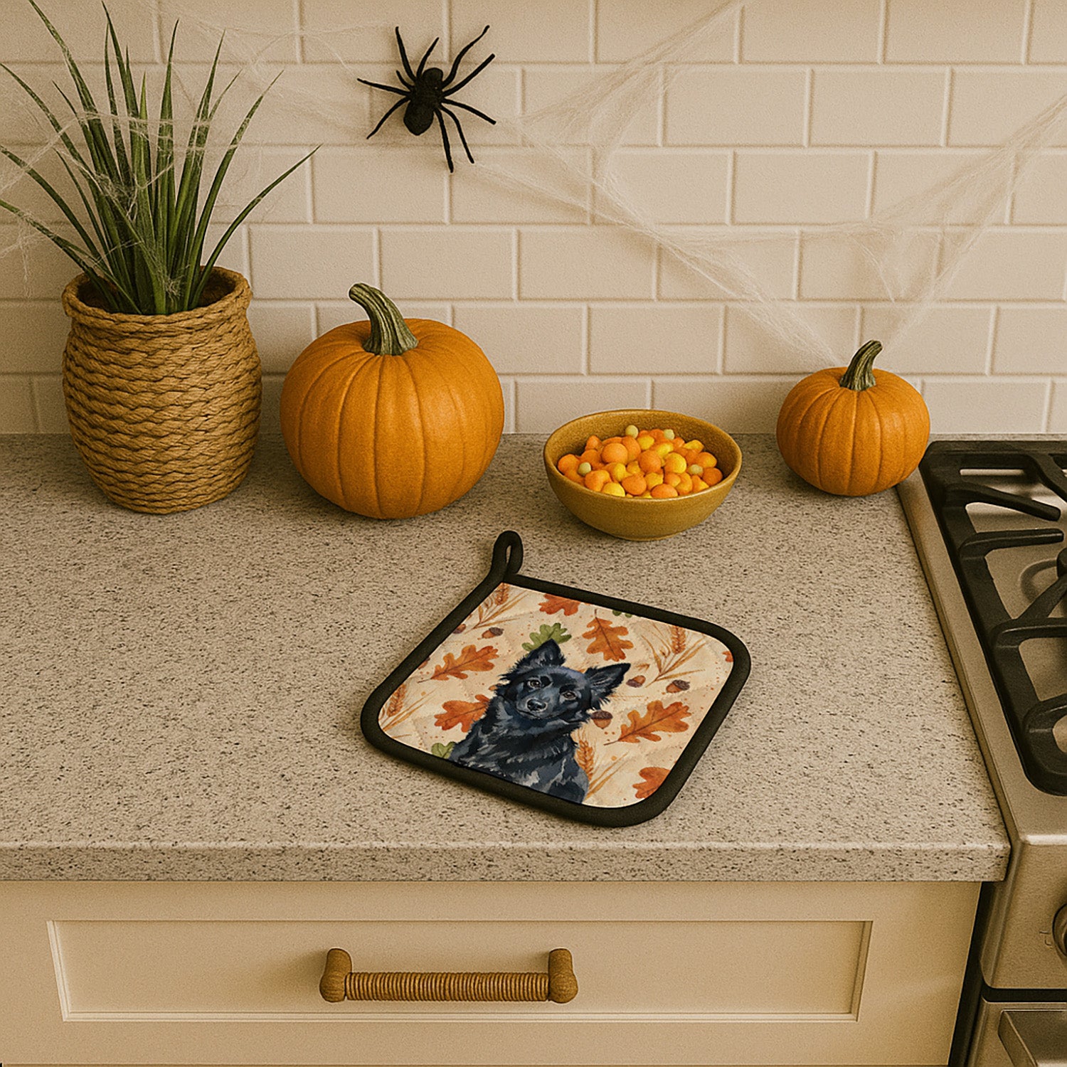 Caroline's Treasures Schipperke Heirloom Fall Pair of Pot Holders