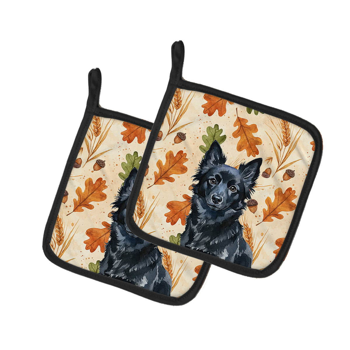 Caroline's Treasures Schipperke Heirloom Fall Pair of Pot Holders