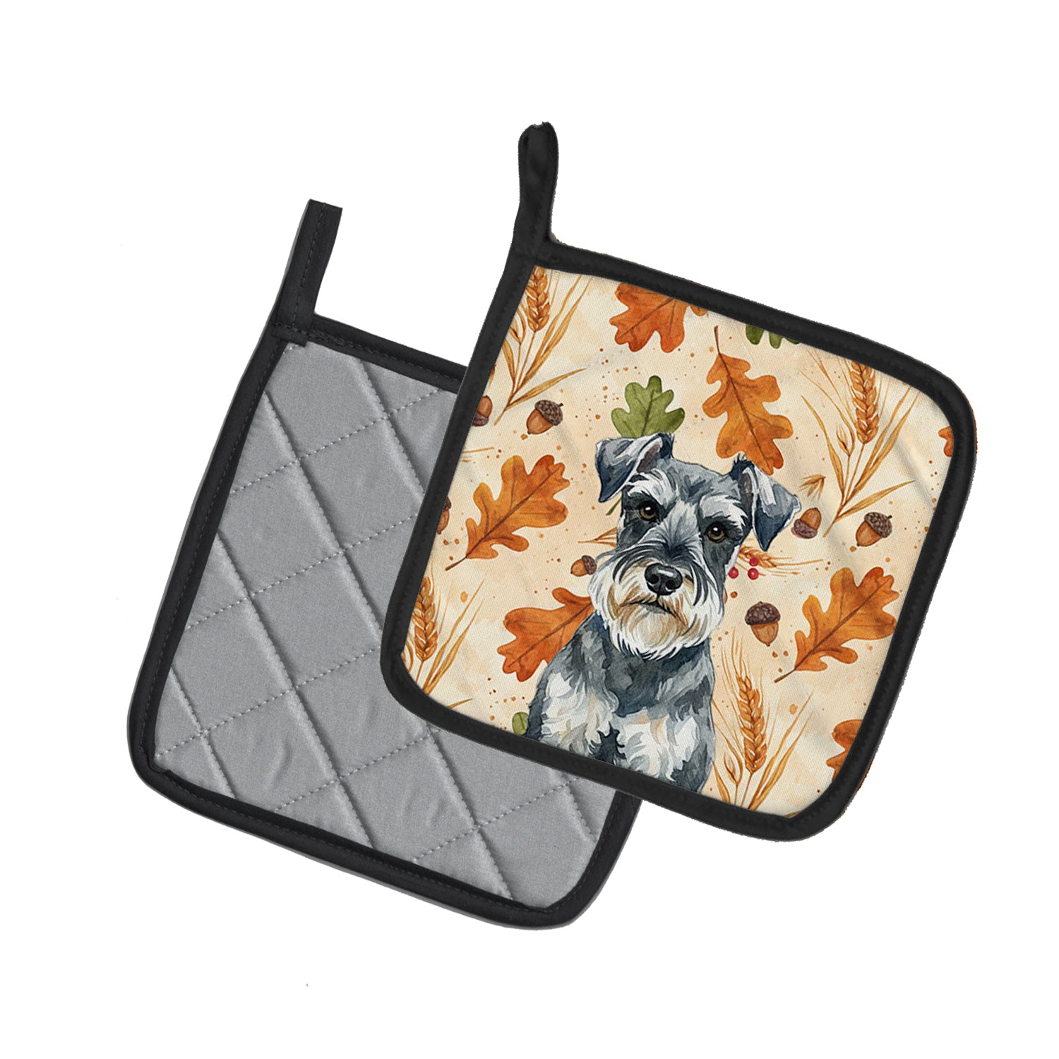 Caroline's Treasures Schnauzer Heirloom Fall Pair of Pot Holders