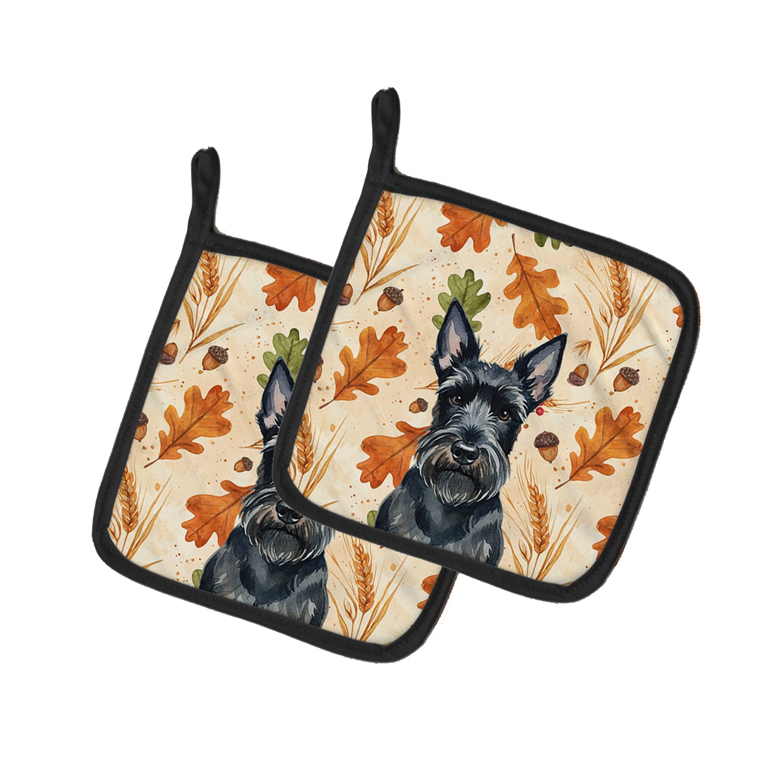 Caroline's Treasures Scottish Terrier Heirloom Fall Pair of Pot Holders