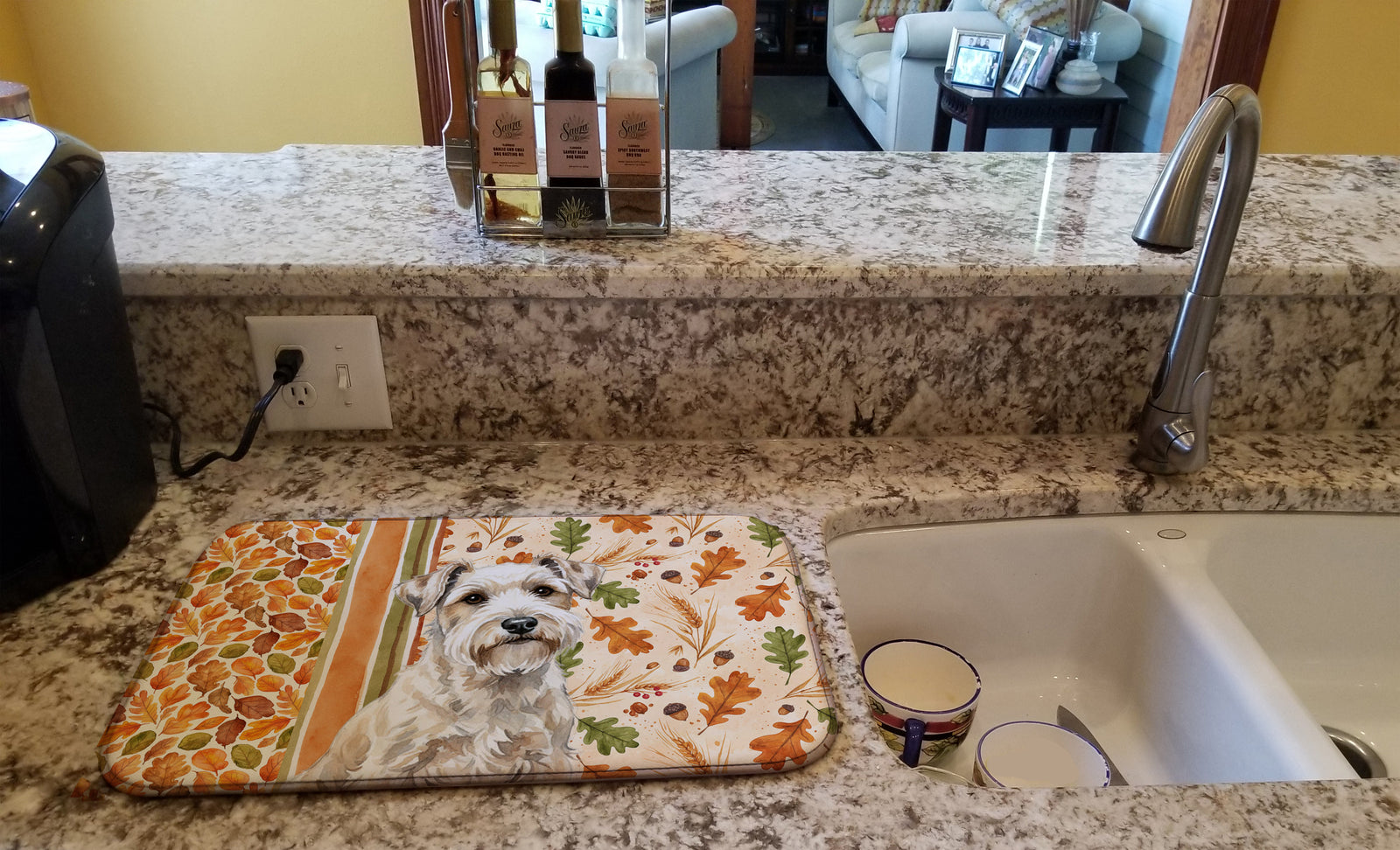 Caroline's Treasures Sealyham Terrier Heirloom Fall Dish Drying Mat