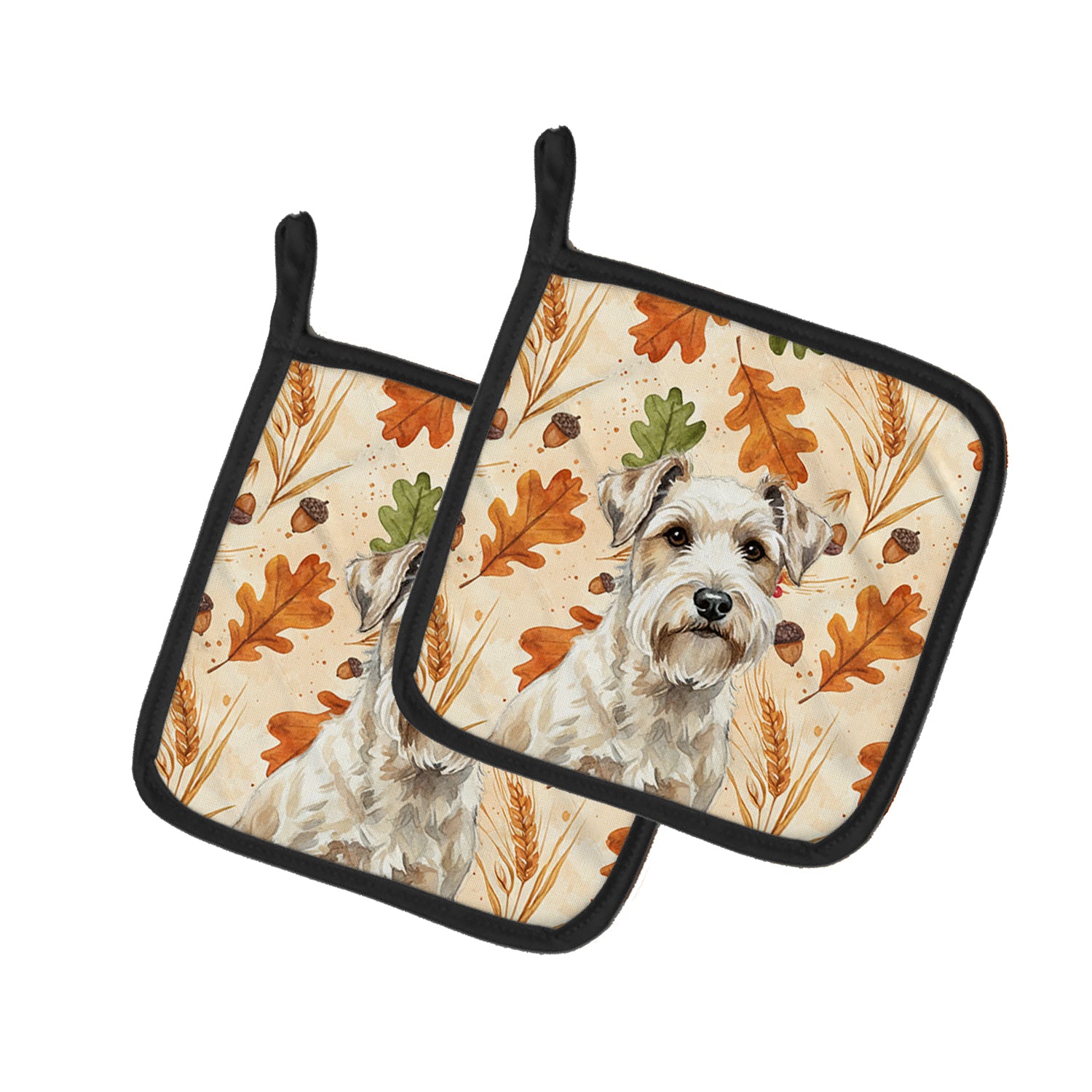 Caroline's Treasures Sealyham Terrier Heirloom Fall Pair of Pot Holders