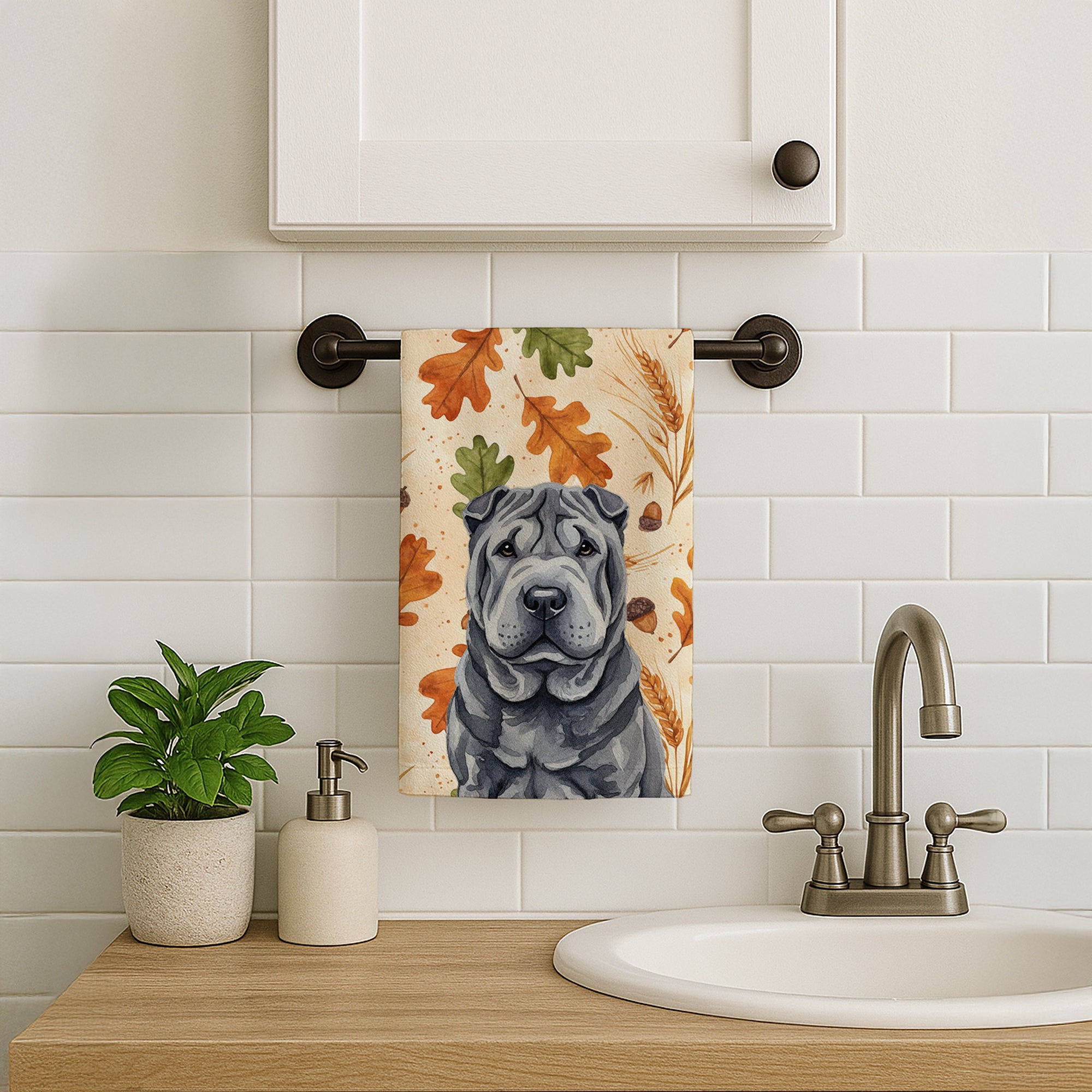 Caroline's Treasures Black Shar Pei Heirloom Fall Kitchen Towel