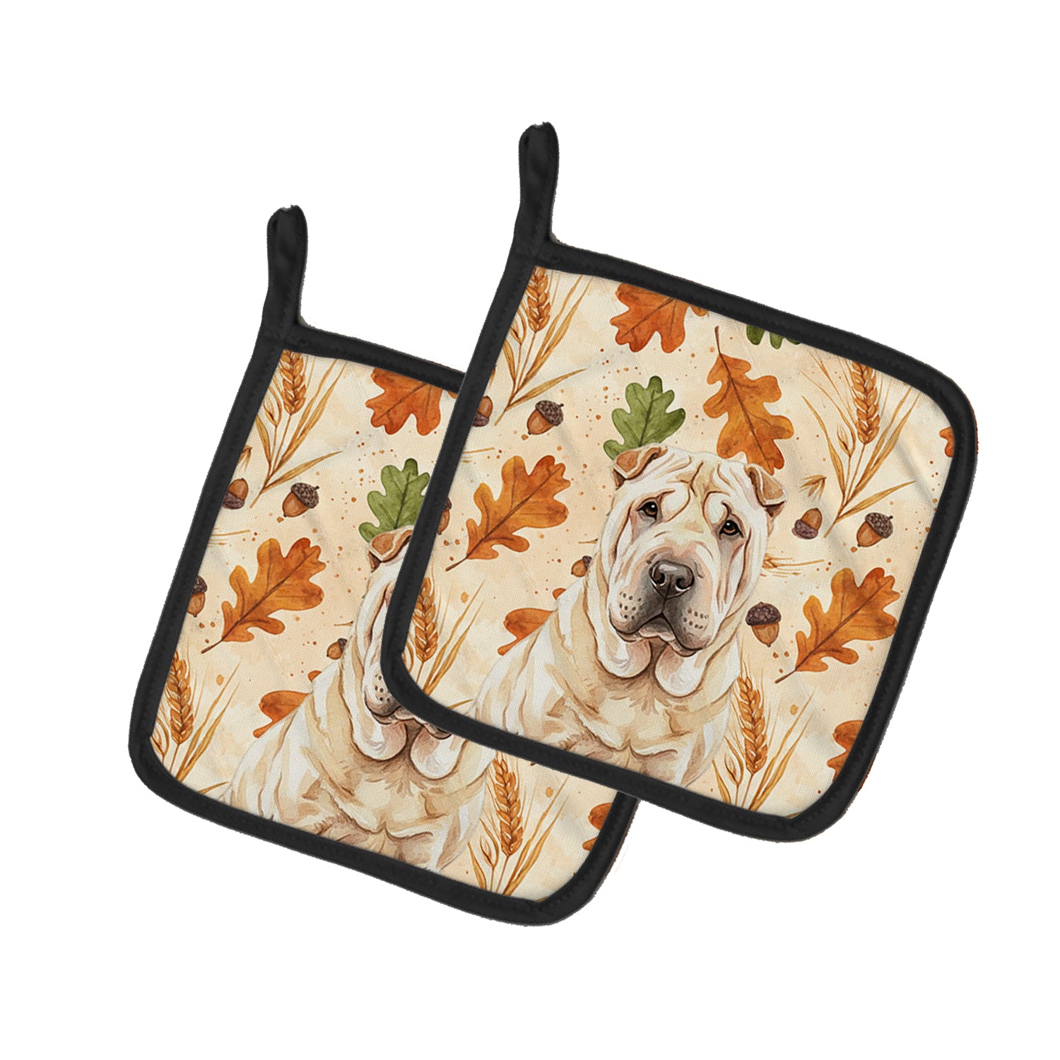 Caroline's Treasures Shar Pei Heirloom Fall Pair of Pot Holders