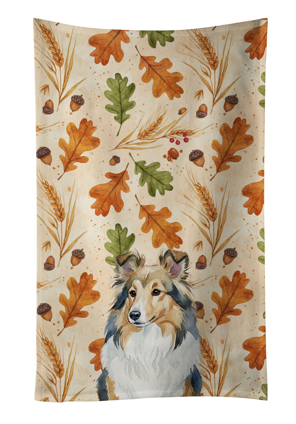 Caroline's Treasures Sable Sheltie Heirloom Fall Kitchen Towel