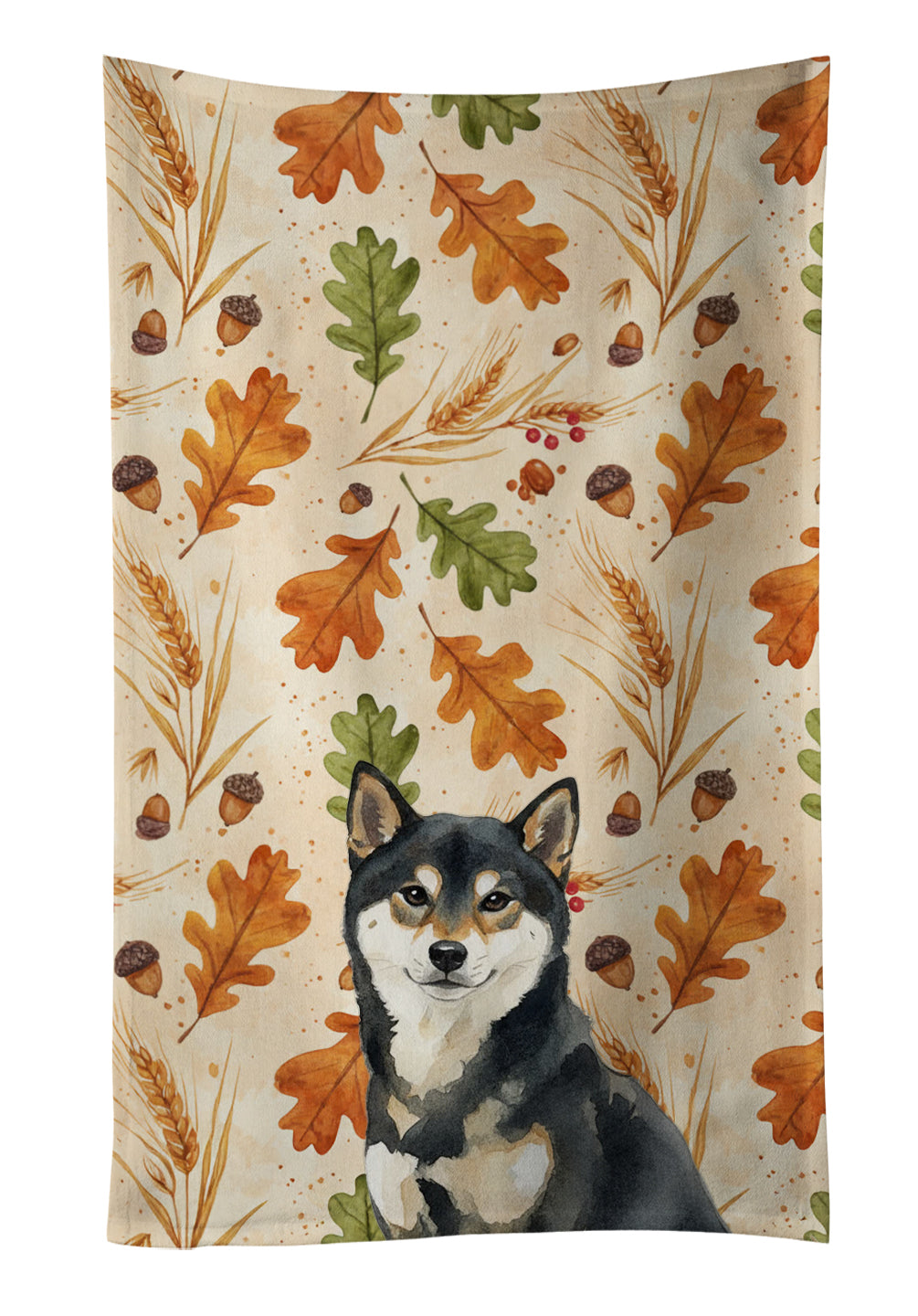 Caroline's Treasures Black and Tan Shiba Inu Heirloom Fall Kitchen Towel
