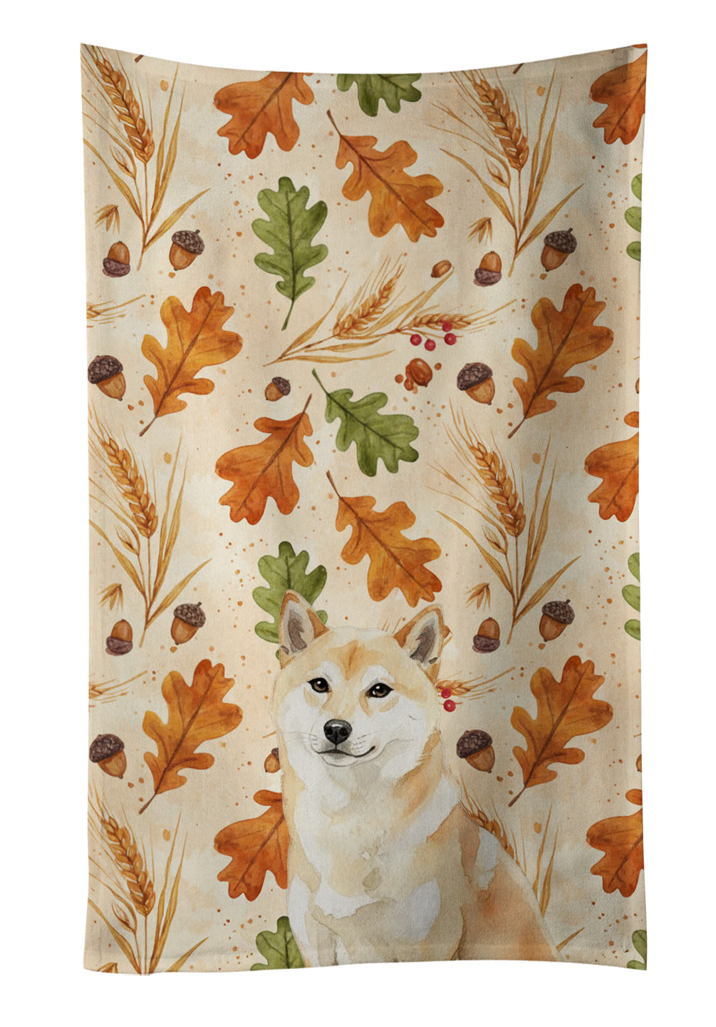 Caroline's Treasures Cream Shiba Inu Heirloom Fall Kitchen Towel