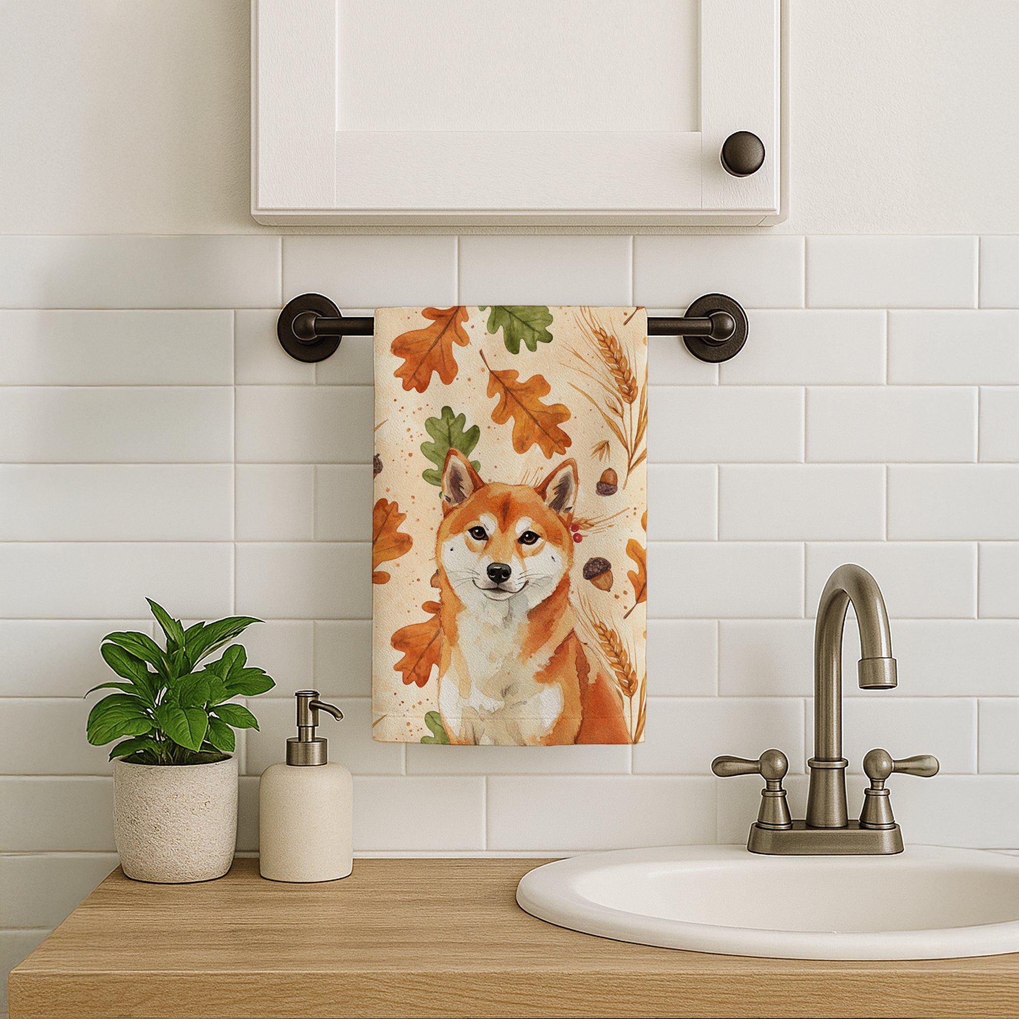 Caroline's Treasures Red Shiba Inu Heirloom Fall Kitchen Towel