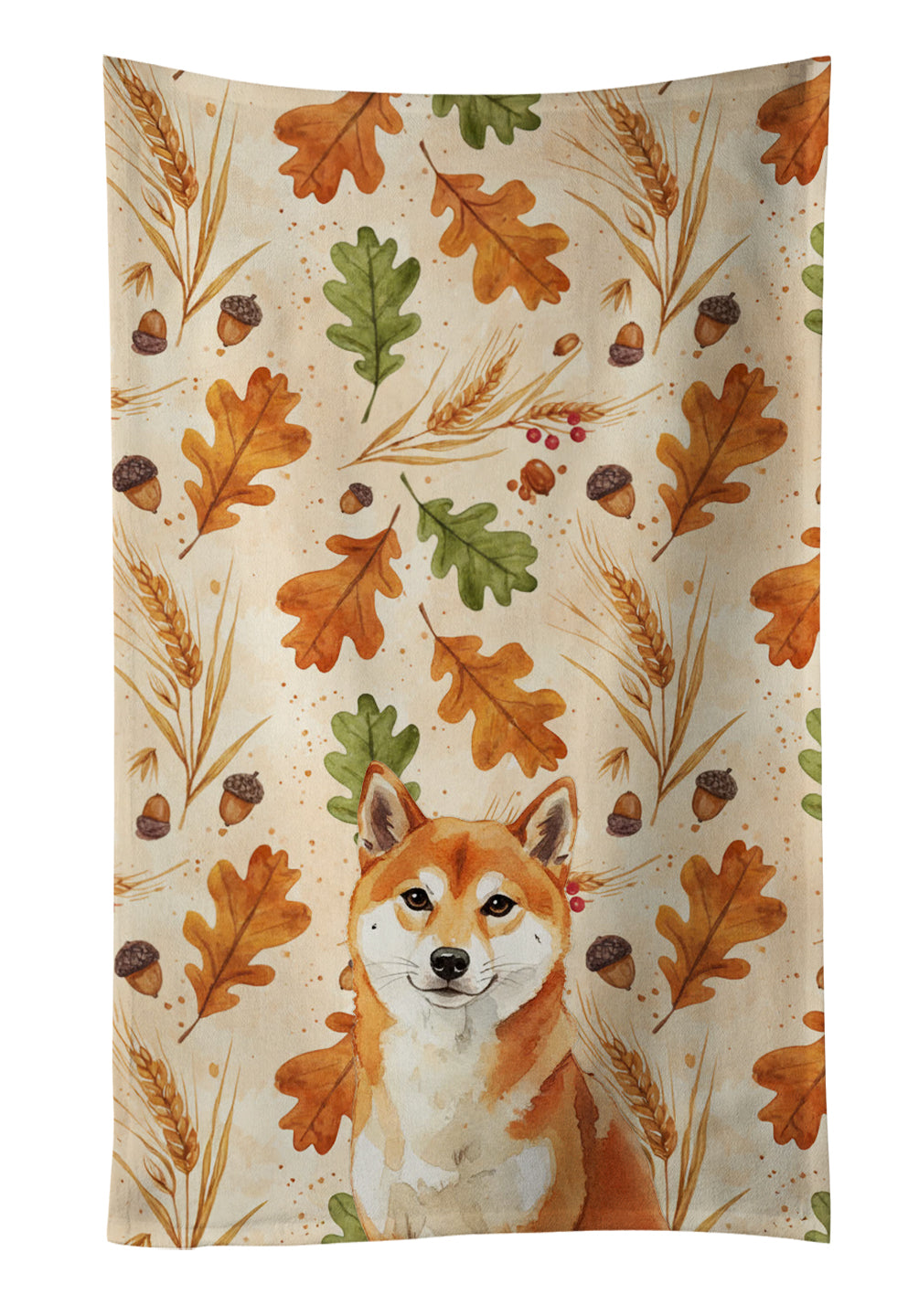 Caroline's Treasures Red Shiba Inu Heirloom Fall Kitchen Towel