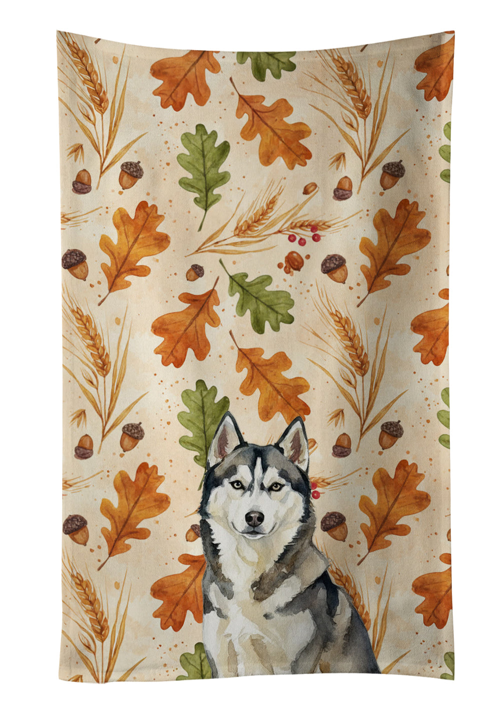 Caroline's Treasures Agouti Siberian Husky Heirloom Fall Kitchen Towel