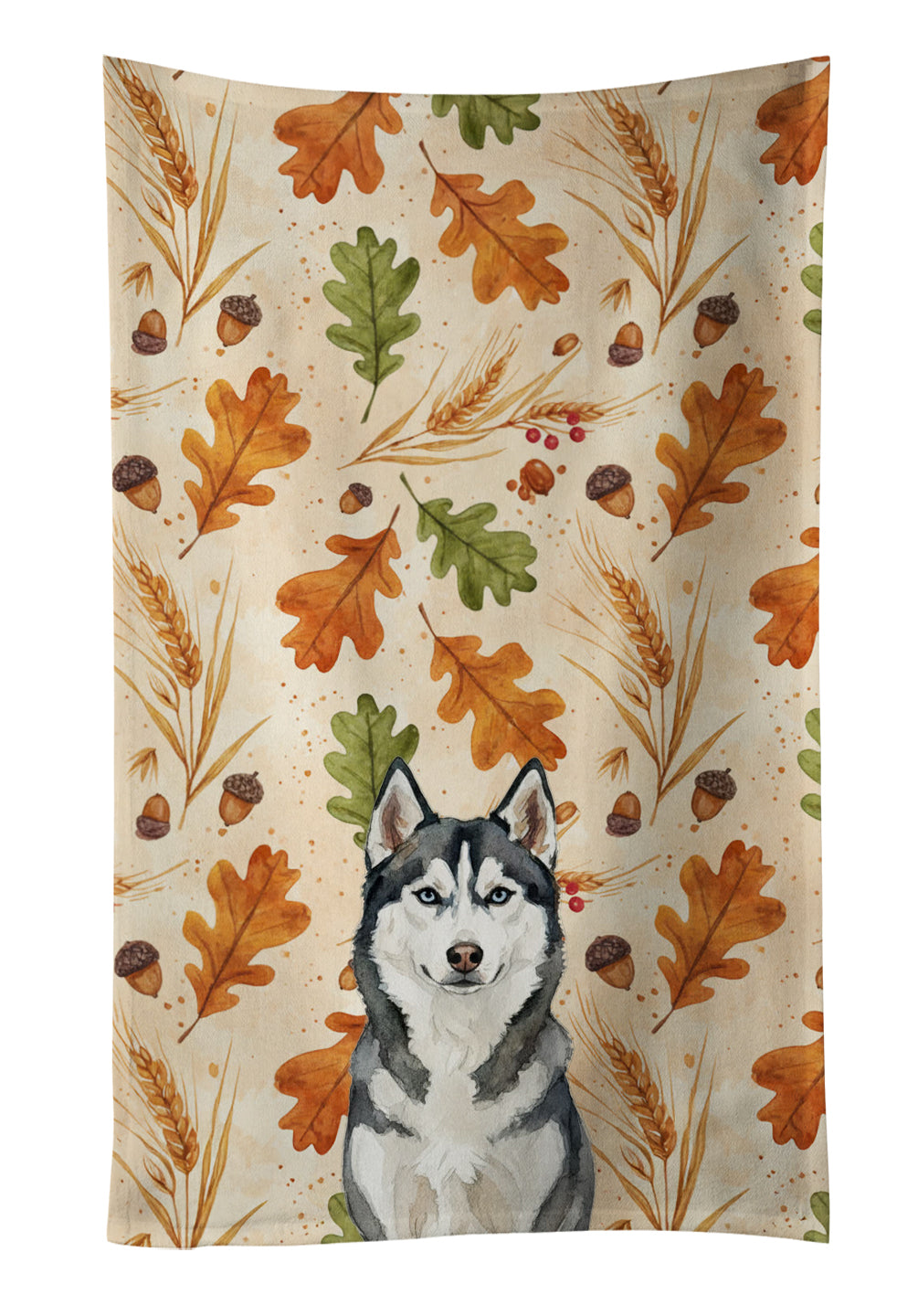 Caroline's Treasures Siberian Husky Heirloom Fall Kitchen Towel