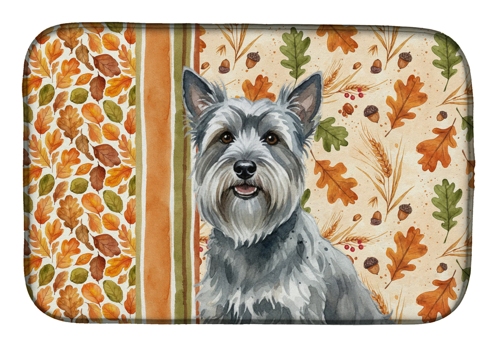 Caroline's Treasures Gray Skye Terrier Heirloom Fall Dish Drying Mat