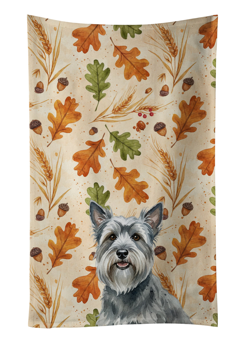 Caroline's Treasures Gray Skye Terrier Heirloom Fall Kitchen Towel