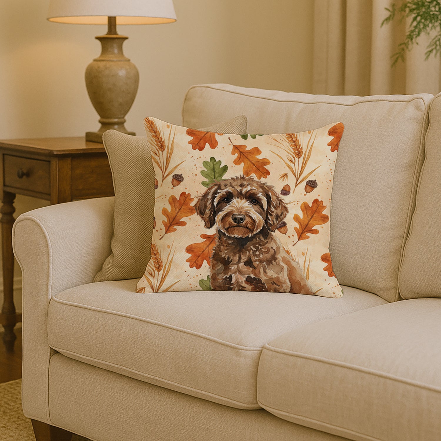 Caroline's Treasures Spanish Water Dog Heirloom Fall Throw Pillow