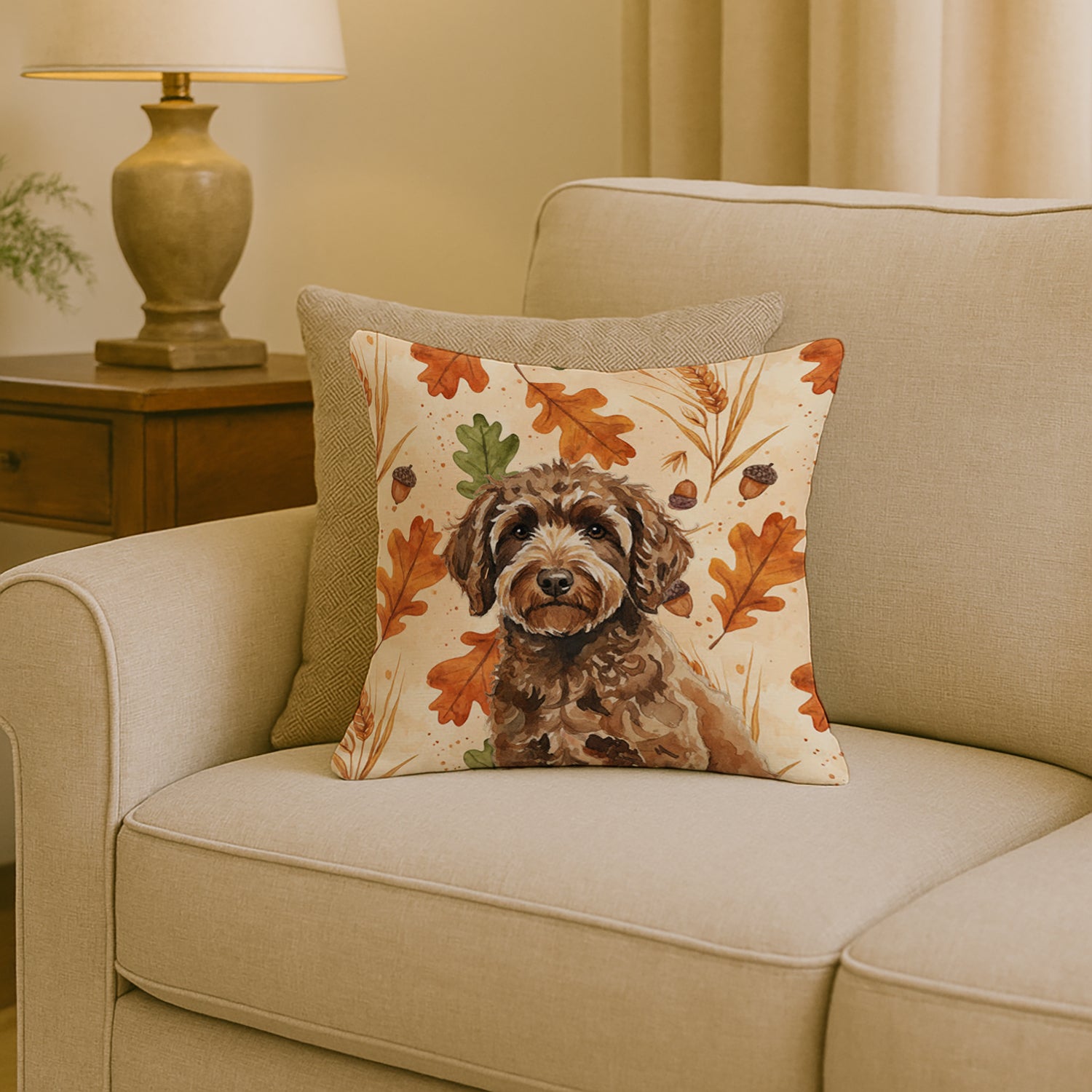 Caroline's Treasures Spanish Water Dog Heirloom Fall Throw Pillow