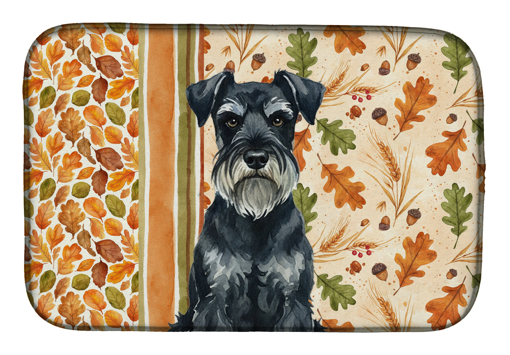 Caroline's Treasures Standard Schnauzer Heirloom Fall Dish Drying Mat
