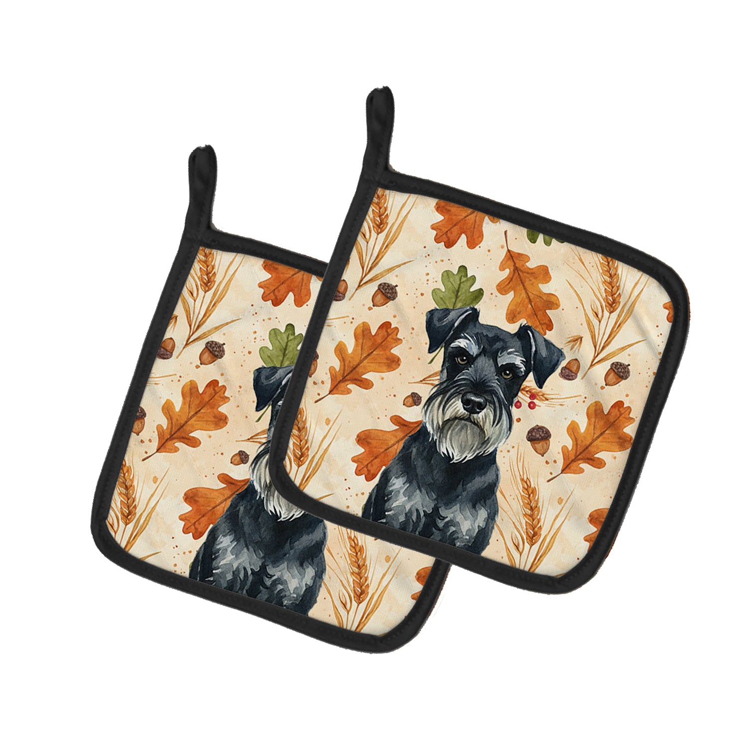 Caroline's Treasures Standard Schnauzer Heirloom Fall Pair of Pot Holders