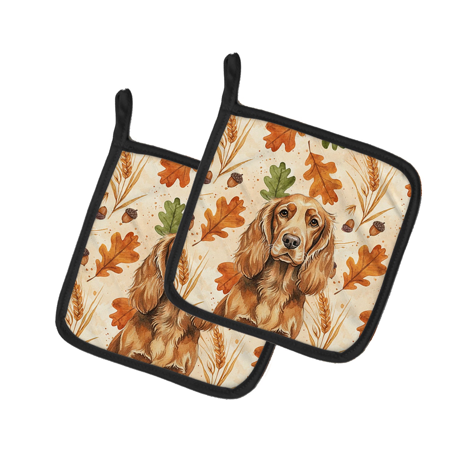 Caroline's Treasures Sussex Spaniel Heirloom Fall Pair of Pot Holders