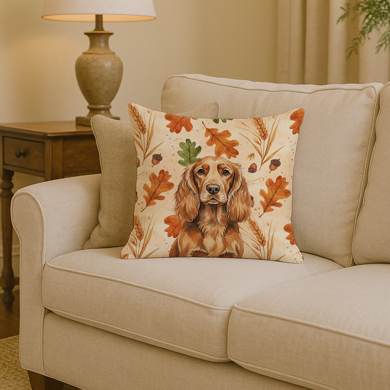 Caroline's Treasures Sussex Spaniel Heirloom Fall Throw Pillow