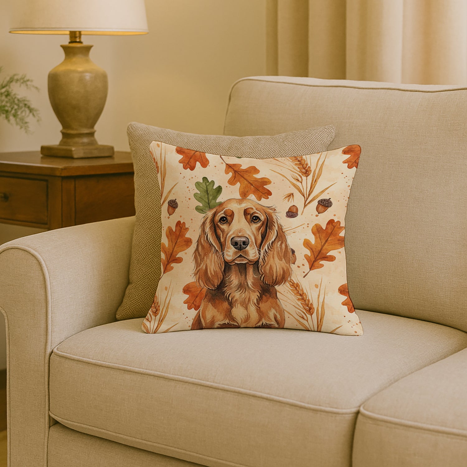 Caroline's Treasures Sussex Spaniel Heirloom Fall Throw Pillow