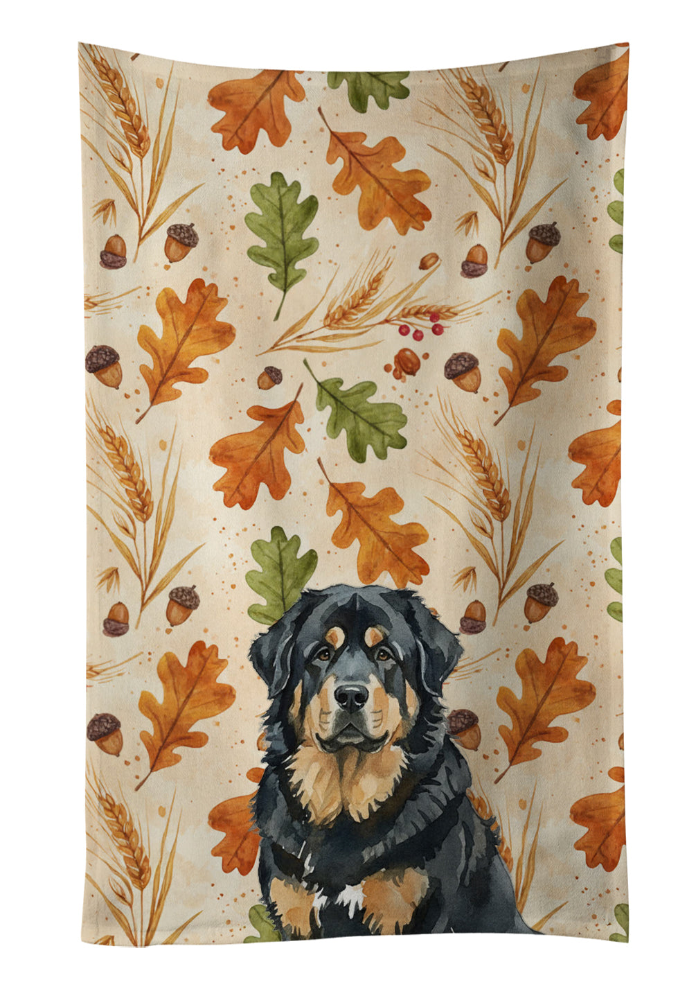Caroline's Treasures Black and Tan Tibetan Mastiff Heirloom Fall Kitchen Towel