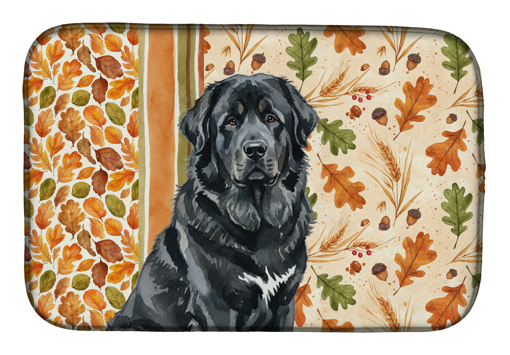 Caroline's Treasures Black Tibetan Mastiff Heirloom Fall Dish Drying Mat